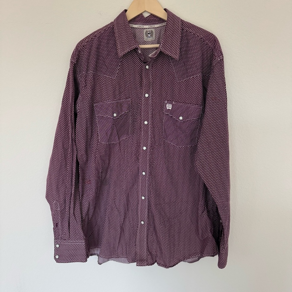 Cinch Western Shirt Relaxed Long Sleeve Pearl Snap SZ L